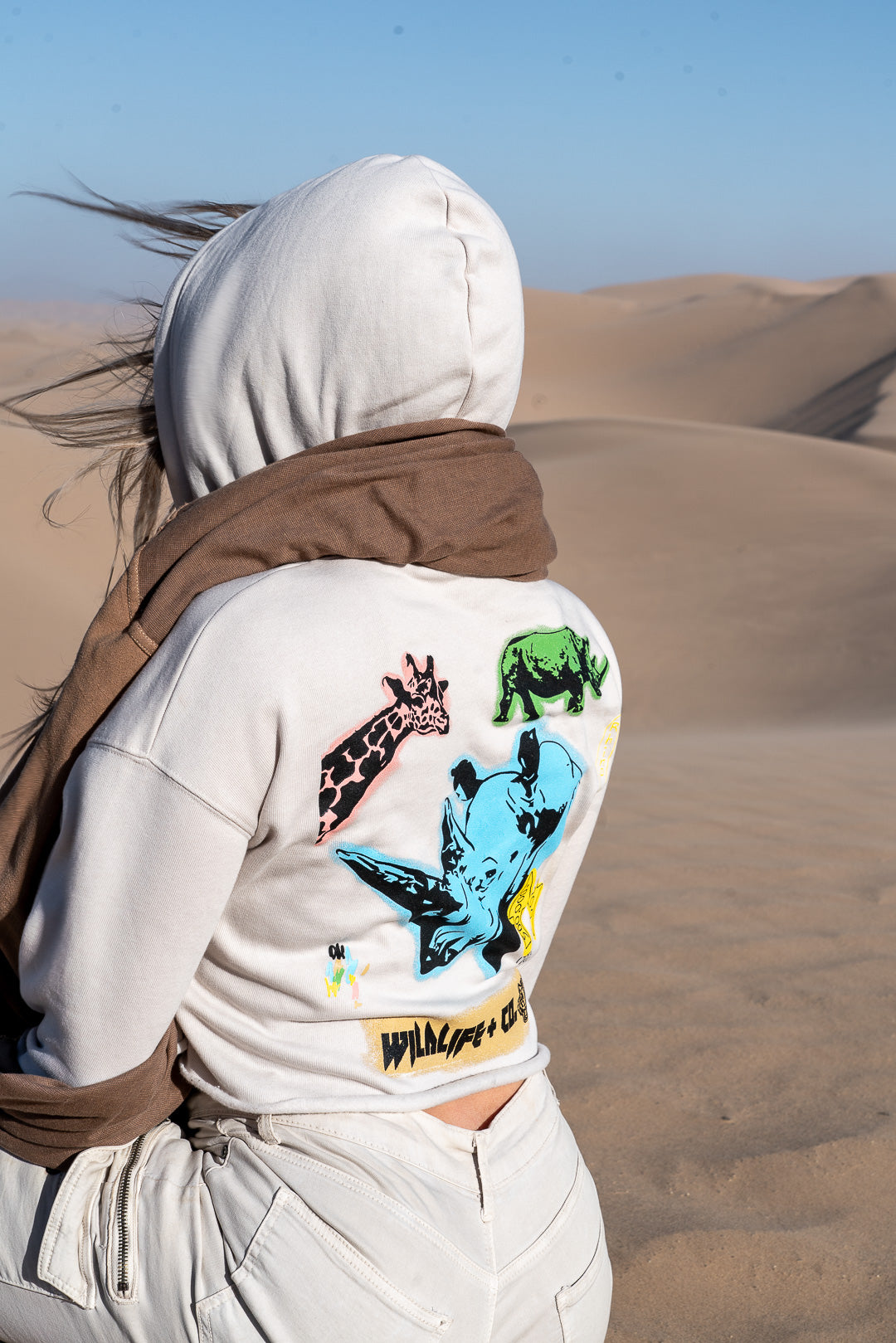 Rhino Man Ladies Crop Hoodie