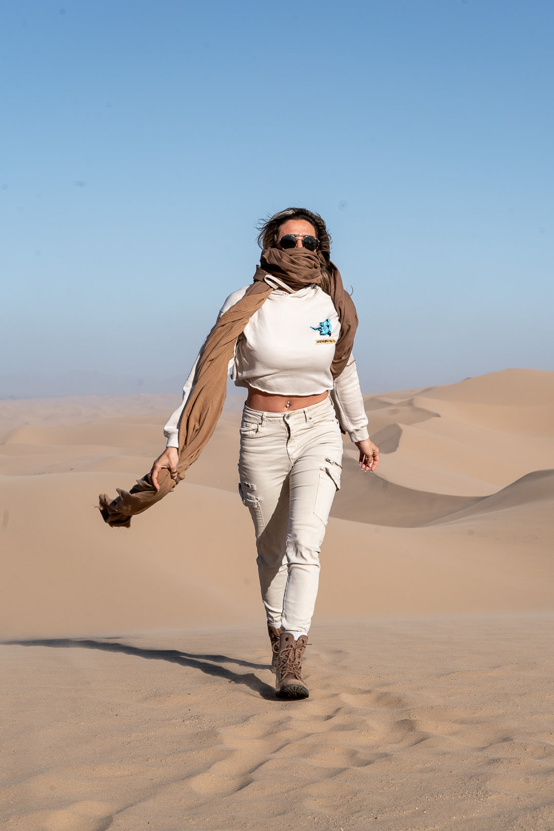 Rhino Man Ladies Crop Hoodie