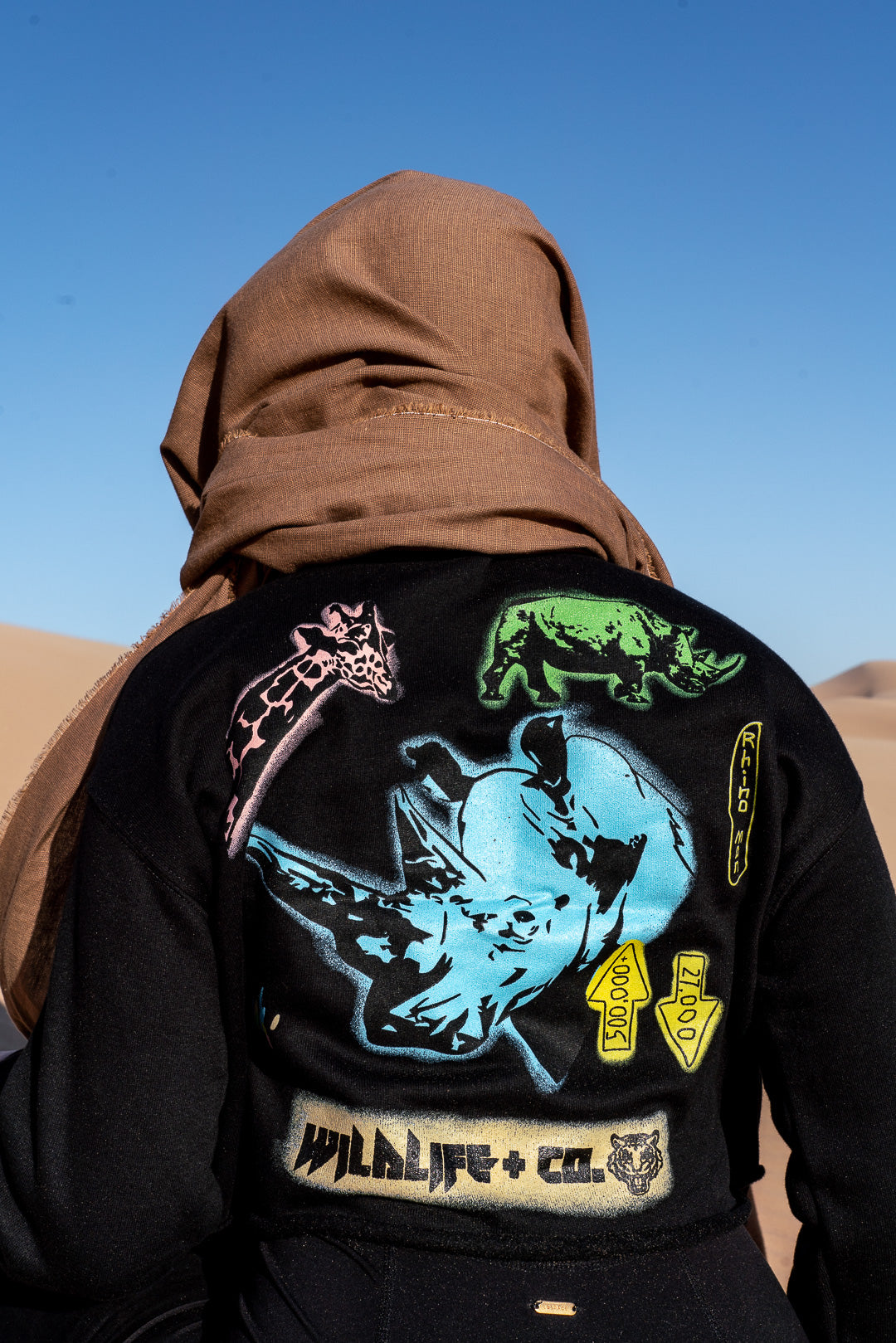 Rhino Man Ladies Crop Hoodie