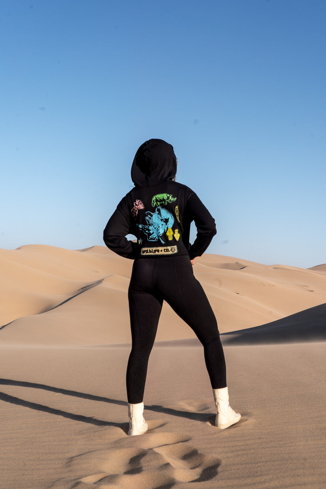 Rhino Man Ladies Crop Hoodie