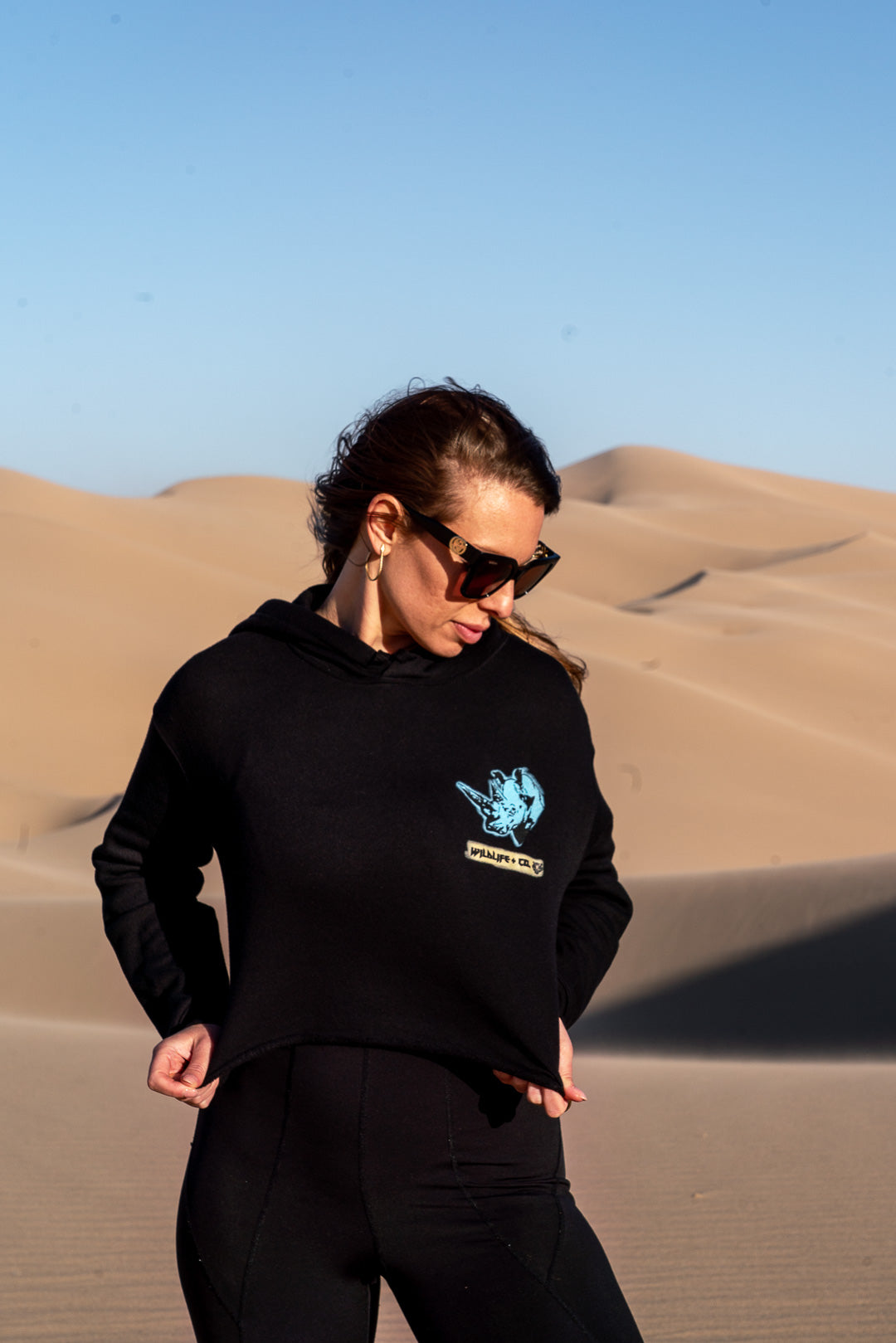 Rhino Man Ladies Crop Hoodie