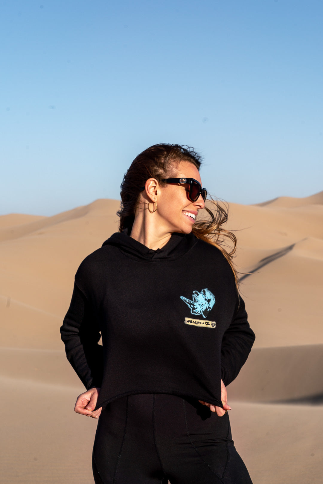 Rhino Man Ladies Crop Hoodie