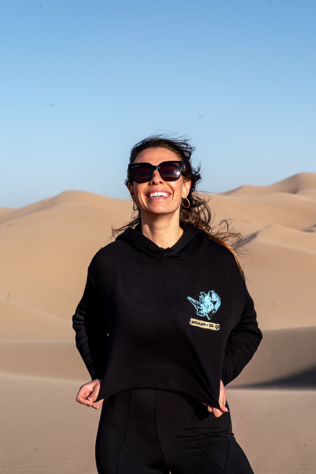 Rhino Man Ladies Crop Hoodie