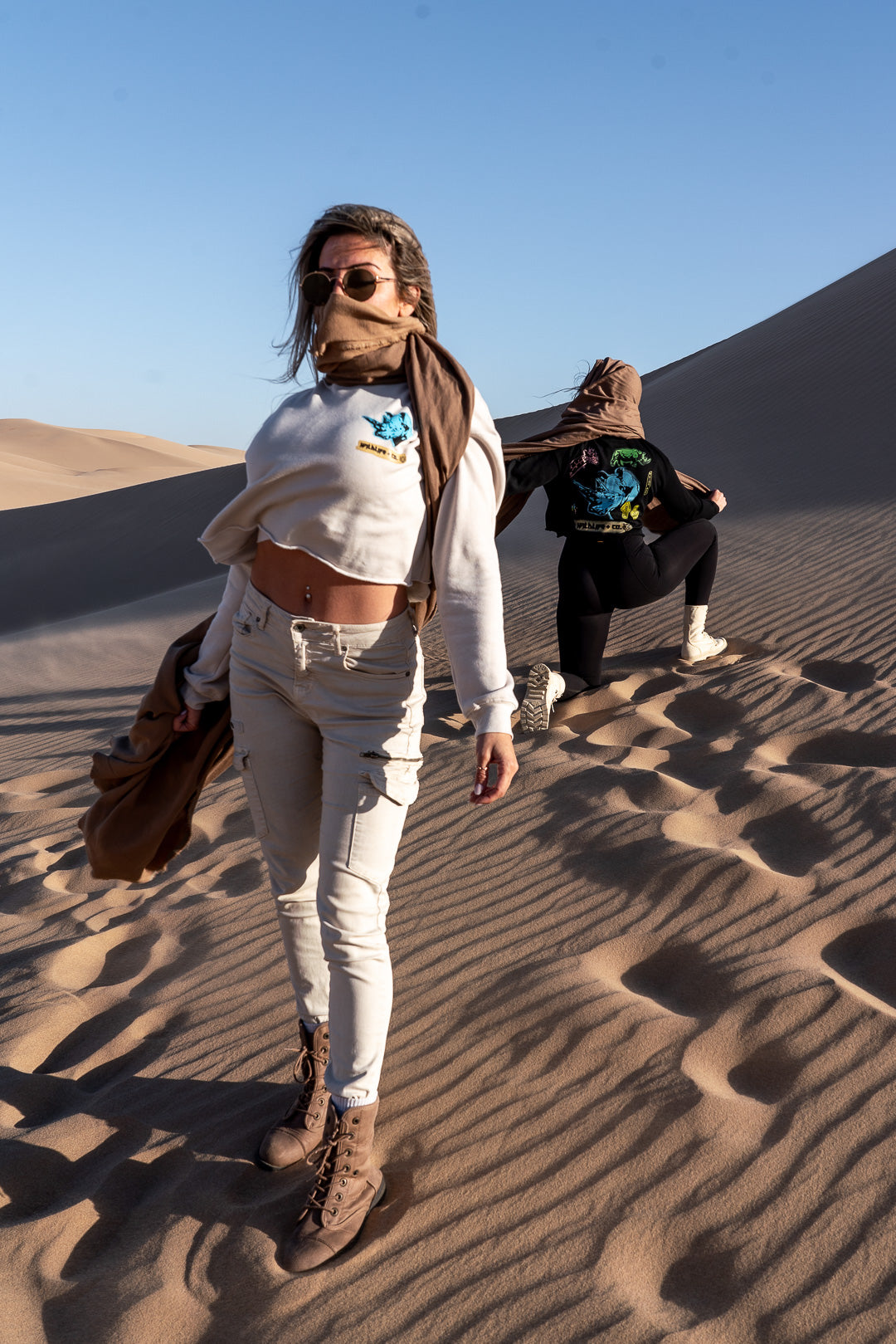 Rhino Man Ladies Crop Hoodie