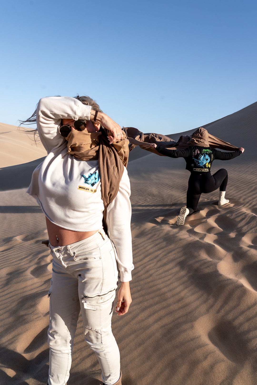 Rhino Man Ladies Crop Hoodie